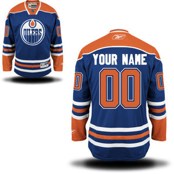 Reebok Edmonton Oilers Mens Premier Home Custom Jersey - Royal Blue->youth mlb jersey->Youth Jersey